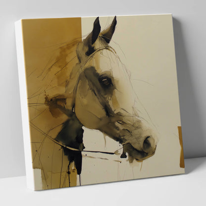 Sepia Wash Profile horse portrait canvas wall art