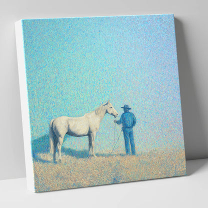 The Quiet Plains western horse canvas wall art