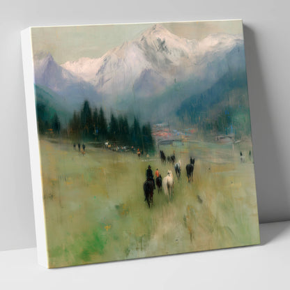 Distant Valley Ride horse landscape canvas wall art