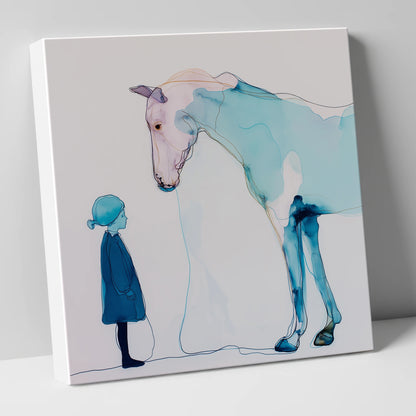 A Quiet Connection horse & rider canvas wall art