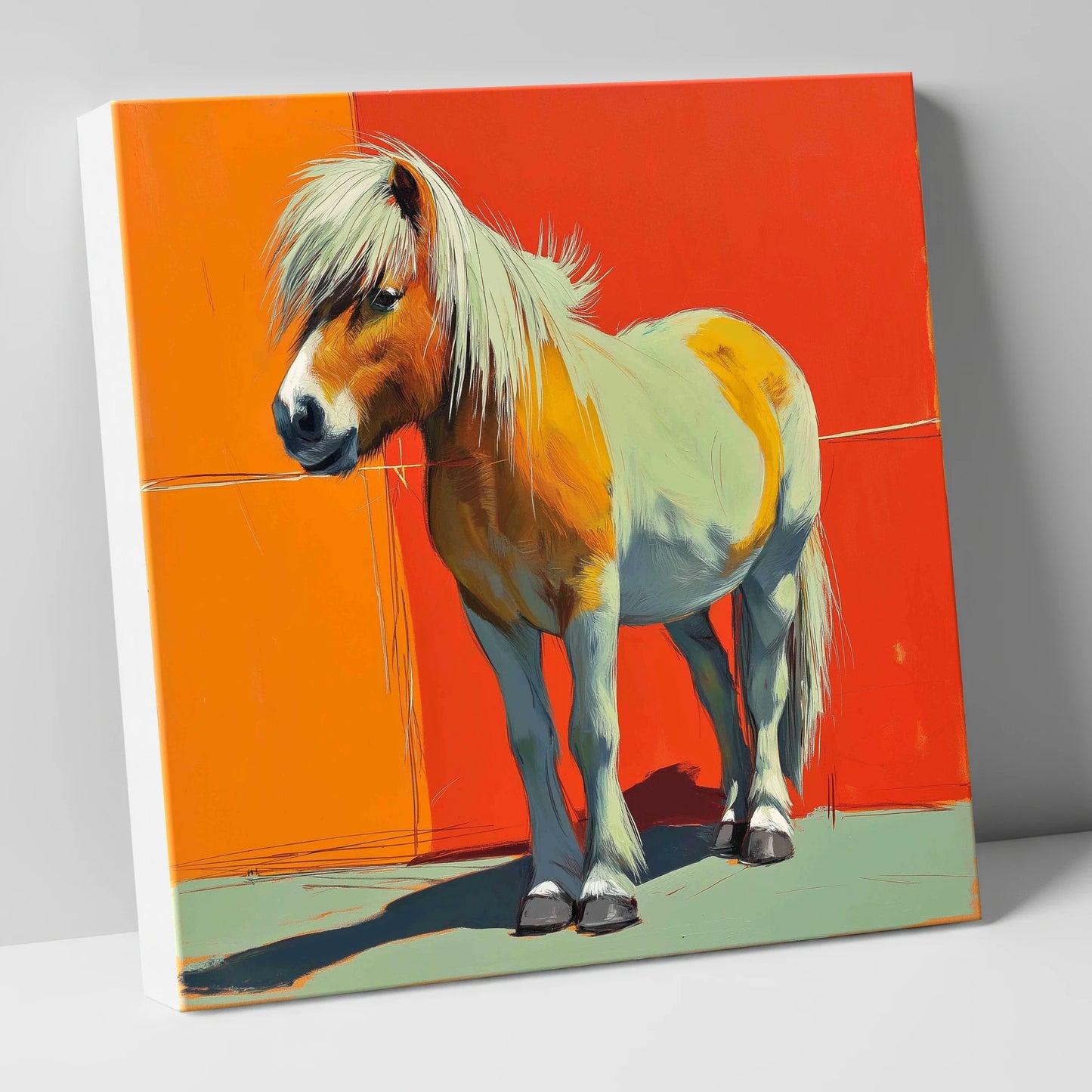 Vibrant Pony Portrait horse breed canvas wall art