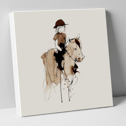 The Young Equestrian horse & rider canvas wall art