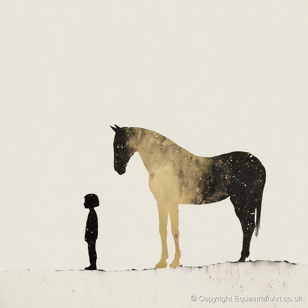 Celestial Bond - horse & rider art print and canvas by Nolan Atherton A.I