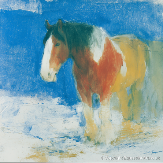 Cerulean Coloured Cob - horse breed art print and canvas by Emile Goddard A.I