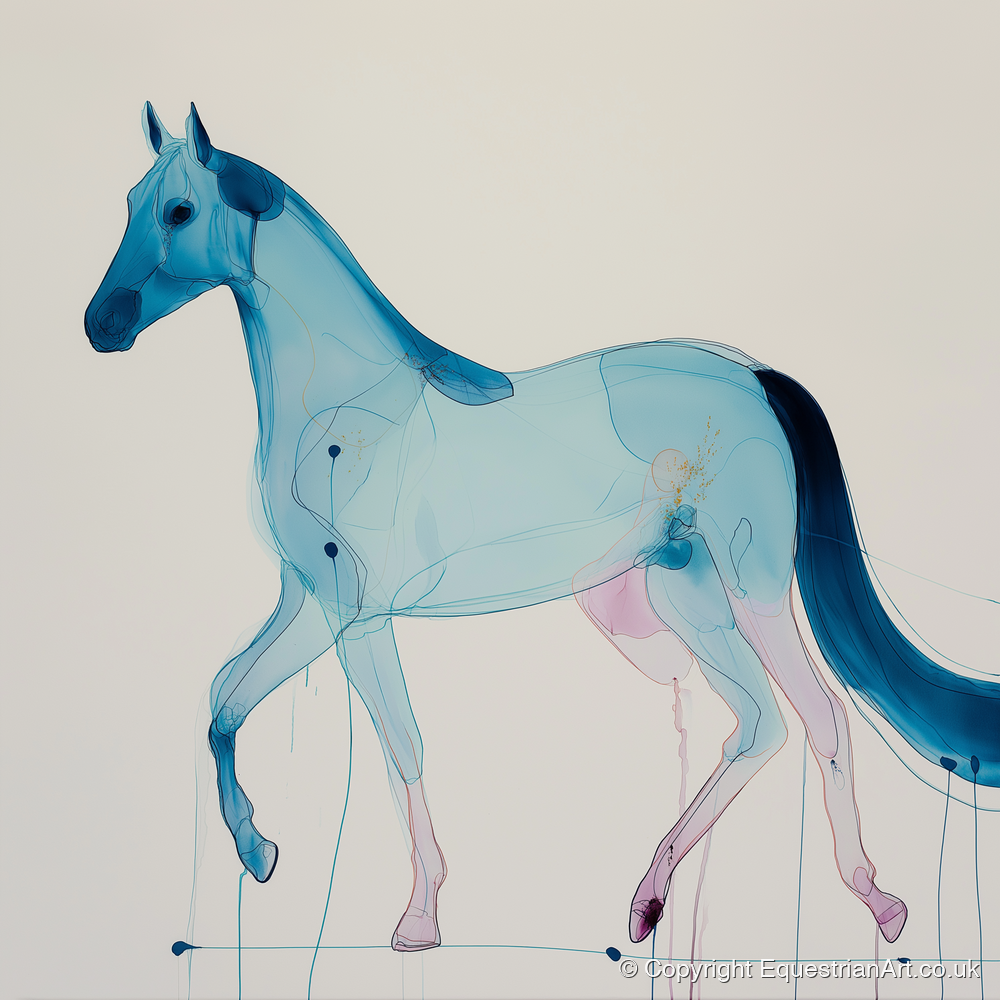 Cerulean Grace - horse breed art print and canvas by Audrey Fontaine A.I