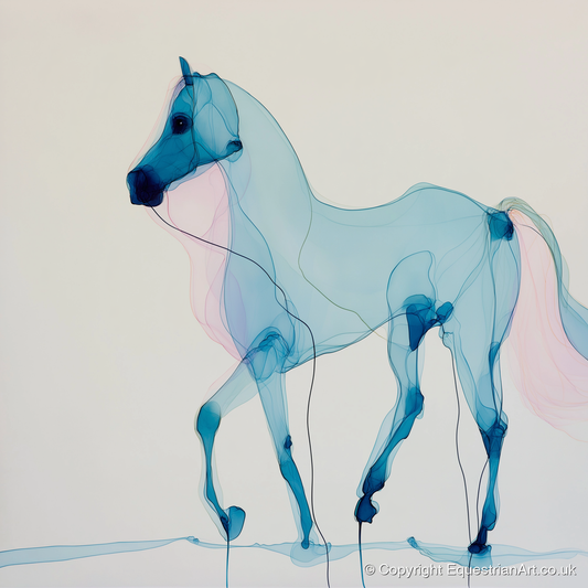 Cerulean Grace - horse breed art print and canvas by Audrey Fontaine A.I