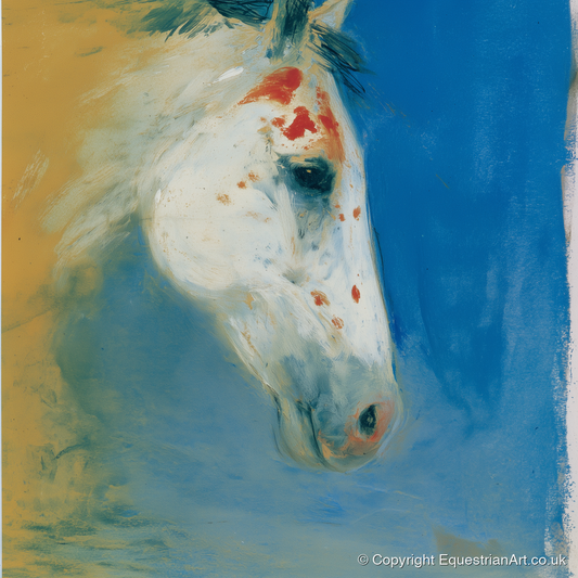 Cerulean Painted Profile - horse breed art print and canvas by Emile Goddard A.I