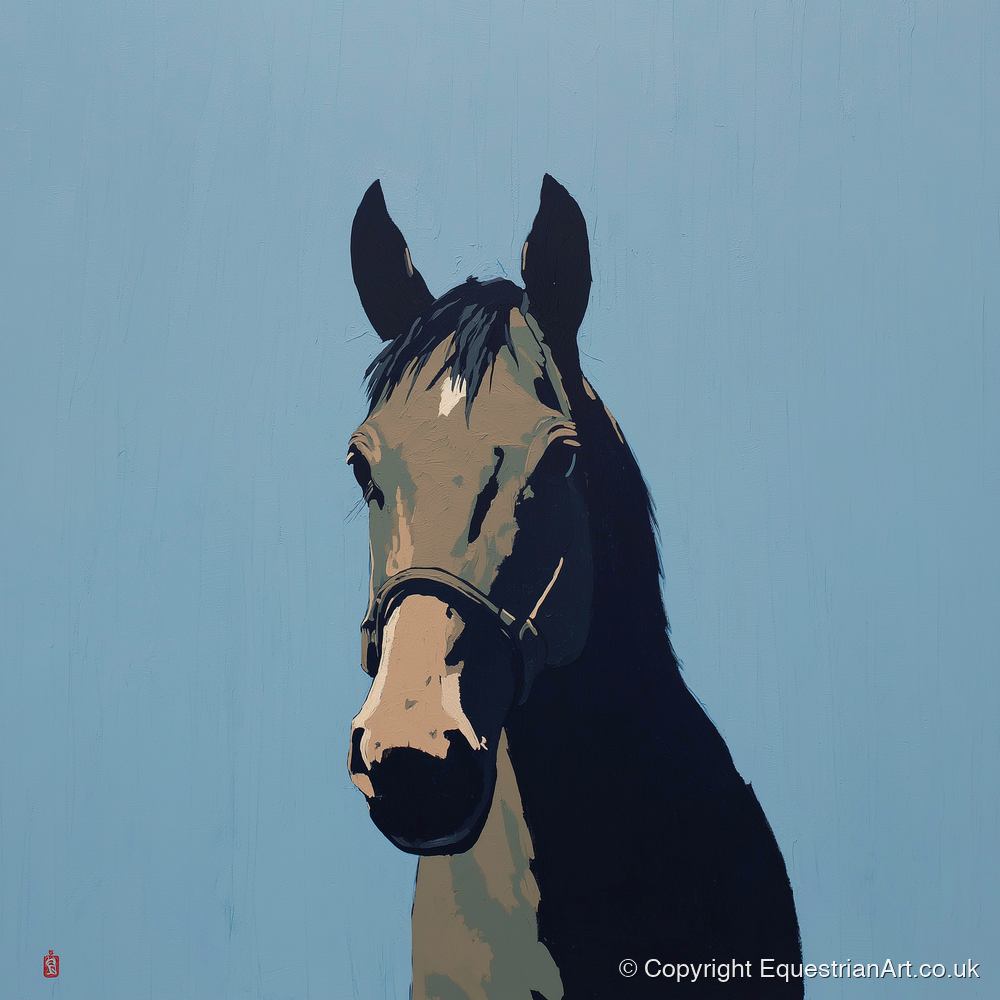 Cerulean Shadow Portrait - horse portrait art print and canvas by Preston Hale A.I