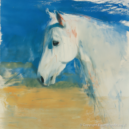 Cerulean Sky Grey - horse breed art print and canvas by Emile Goddard A.I