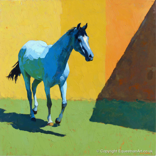 Cerulean Summer Stride - horse breed art print and canvas by Daphne Morley A.I