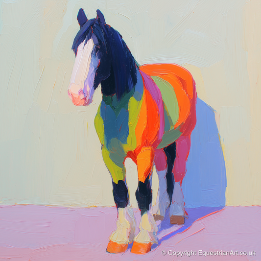 Chromatic Draught Horse - horse breed art print and canvas by Desmond Locke A.I