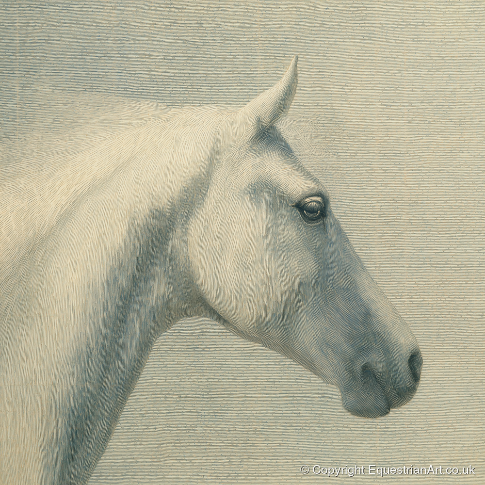 Classic Grey Profile - horse breed art print and canvas by Arthur Sterling A.I