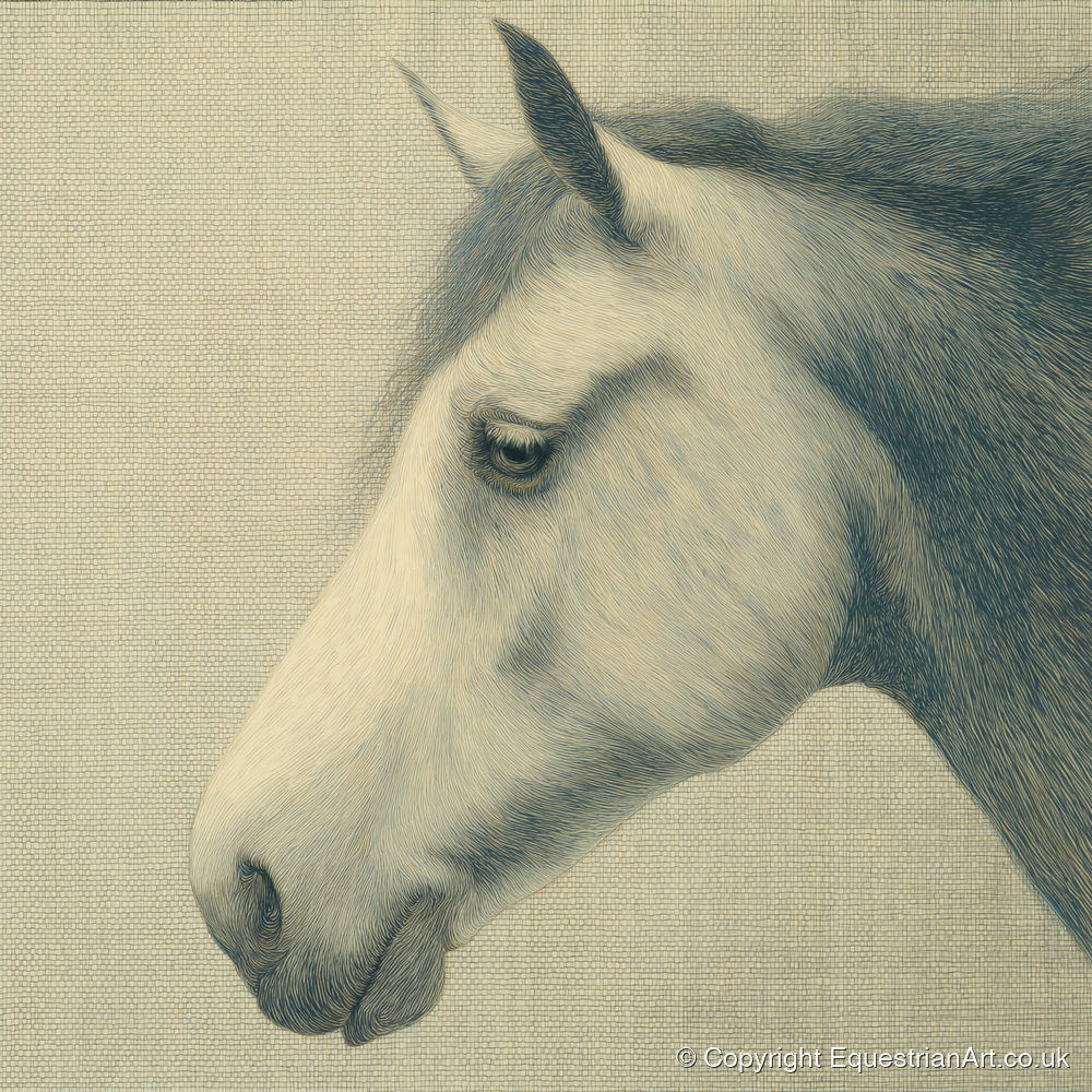 Classic Slate Equine Profile - horse portrait art print and canvas by Arthur Sterling A.I