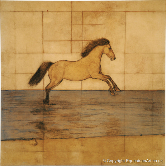 Classical Canter Study - horse portrait art print and canvas by Sophie Laurent A.I