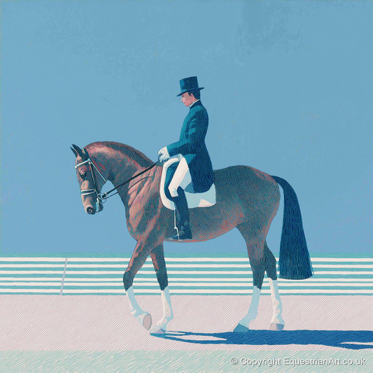 Classical Dressage Elegance - dressage horse art print and canvas by Simon Whitlock A.I