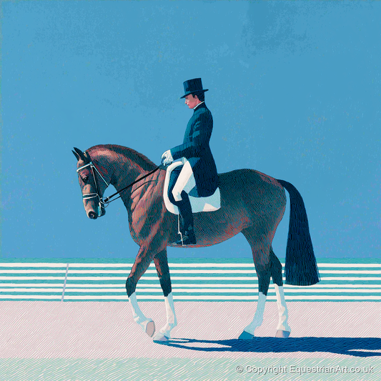 Classical Dressage Elegance - dressage horse art print and canvas by Simon Whitlock A.I