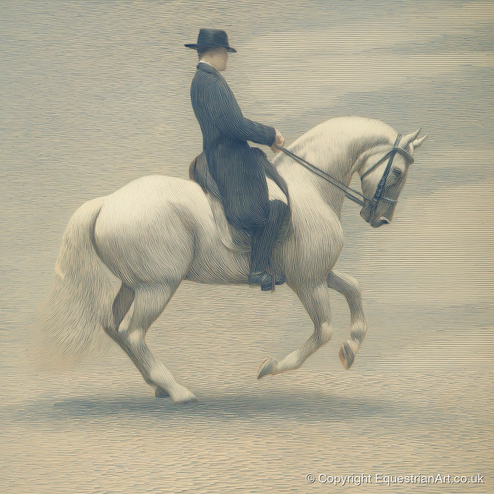 Classical Dressage Harmony - dressage horse art print and canvas by Arthur Sterling A.I
