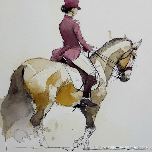 Classical Dressage Poise - dressage horse art print and canvas by Edward Harrington A.I