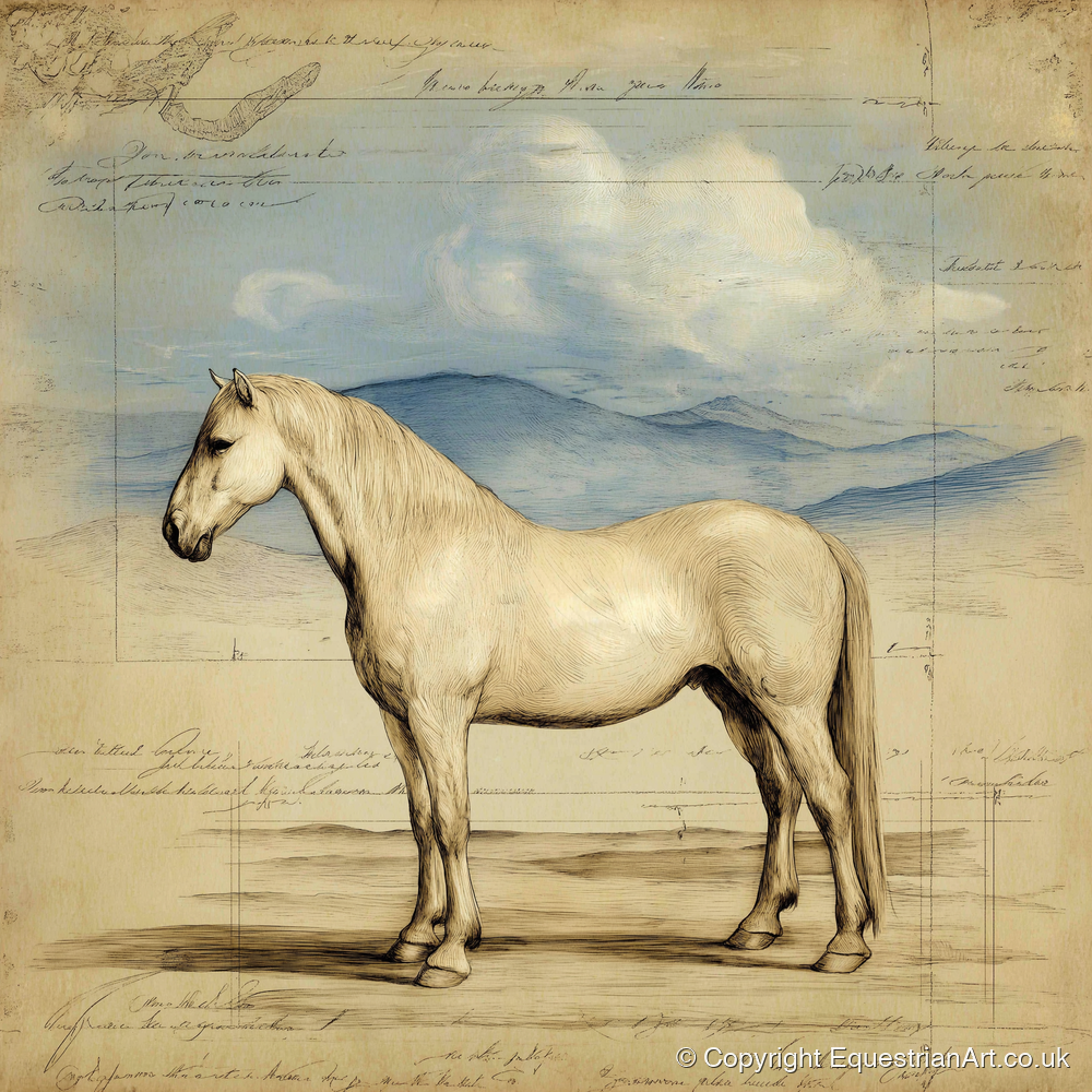 Classical Equine Study - horse portrait art print and canvas by Albert Loxley A.I