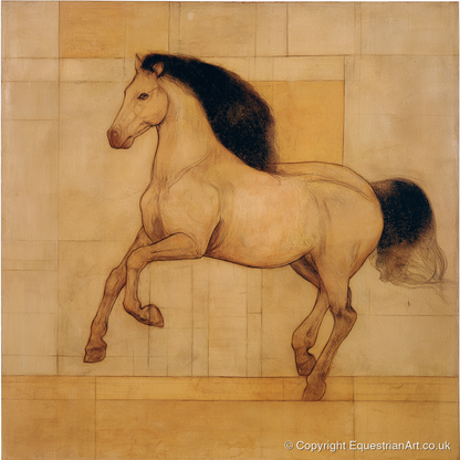 Classical Equine Study - horse portrait art print and canvas by Sophie Laurent A.I
