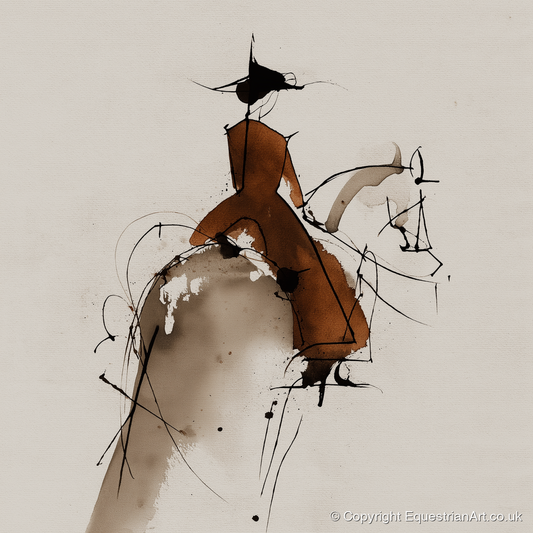 Classical Harmony - horse & rider art print and canvas by Julian Vance A.I