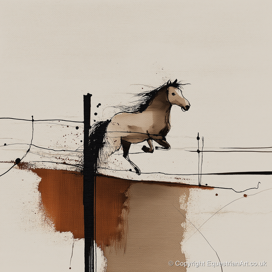 Clearing the Boundary - show jumping horse art print and canvas by Julian Vance A.I