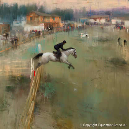 Clearing the Timber - show jumping horse art print and canvas by Nathaniel Reed A.I
