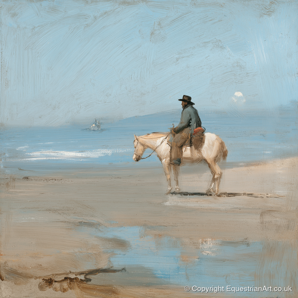 Coastal Contemplation - horse landscape art print and canvas by Frederick Lowell A.I