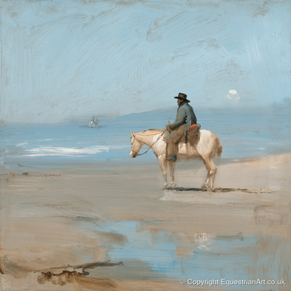 Coastal Contemplation - horse landscape art print and canvas by Frederick Lowell A.I
