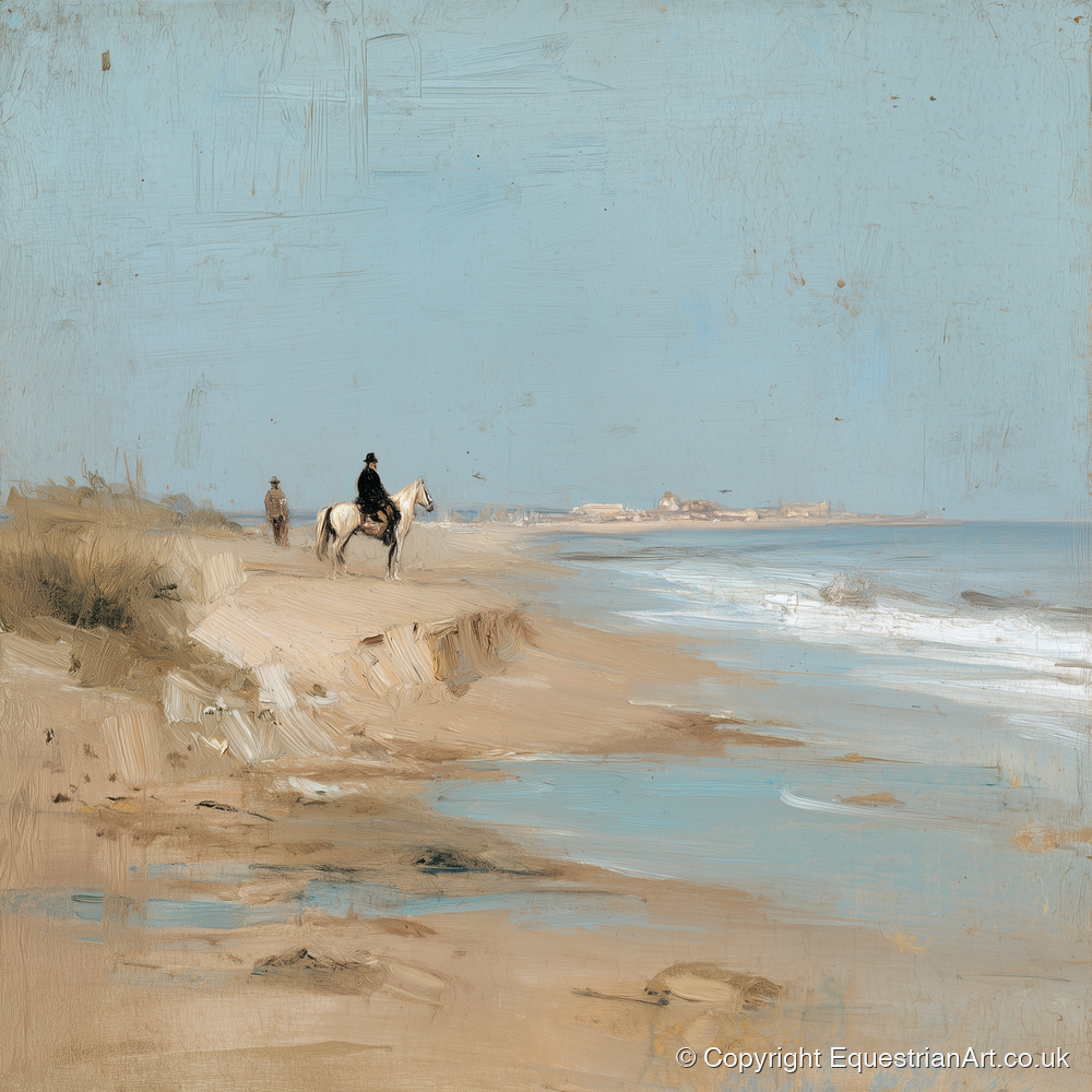 Coastal Solitude - horse landscape art print and canvas by Frederick Lowell A.I