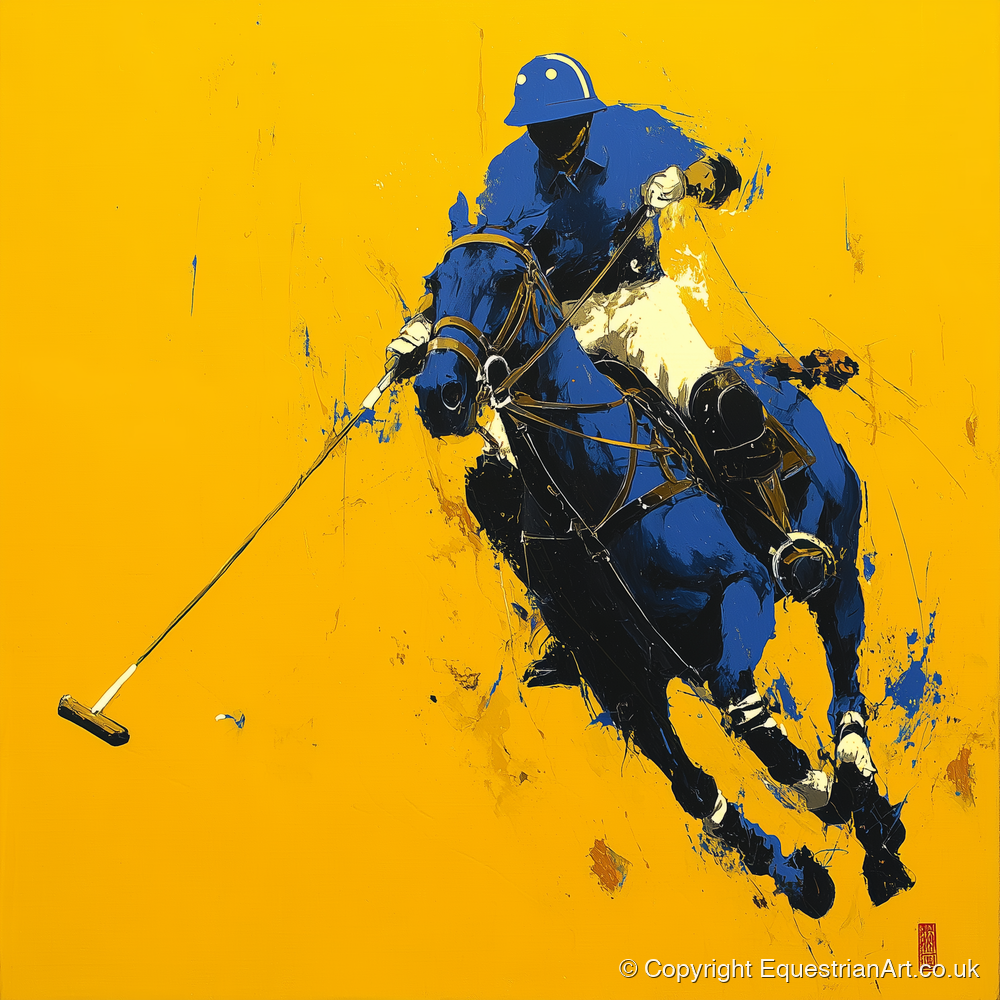 Cobalt Chukka - polo horse art print and canvas by Lachlan St. Clair A.I