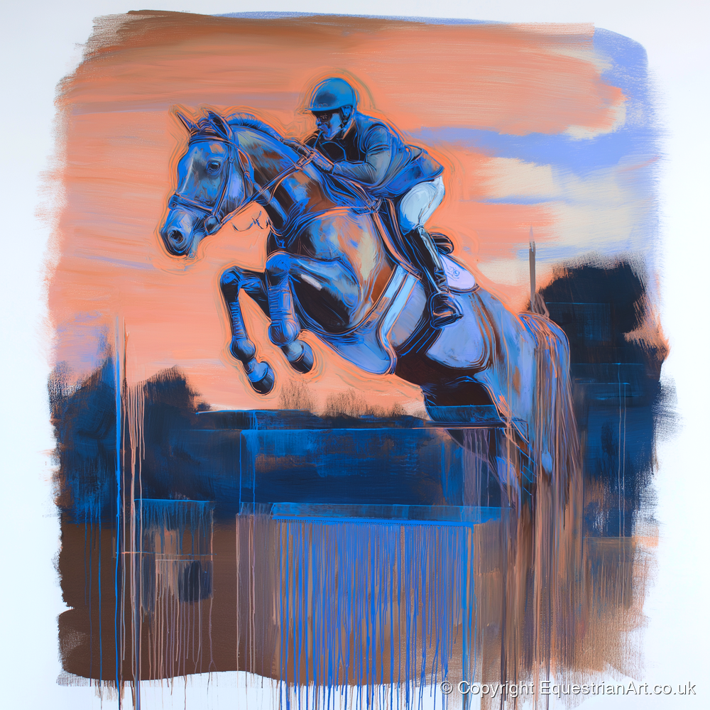 Cobalt Clearance - show jumping horse art print and canvas by Charles Ashford A.I