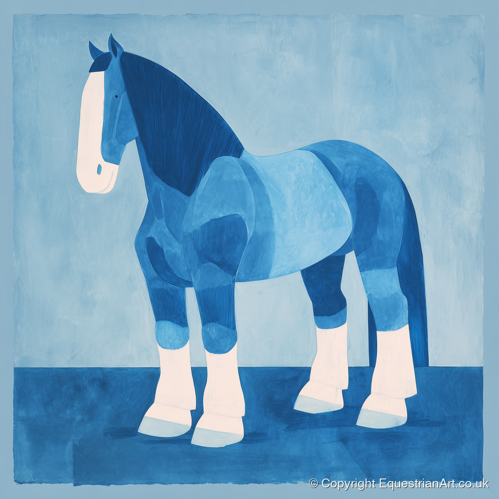 Cobalt Heavy Horse - horse breed art print and canvas by Roland Bishop A.I