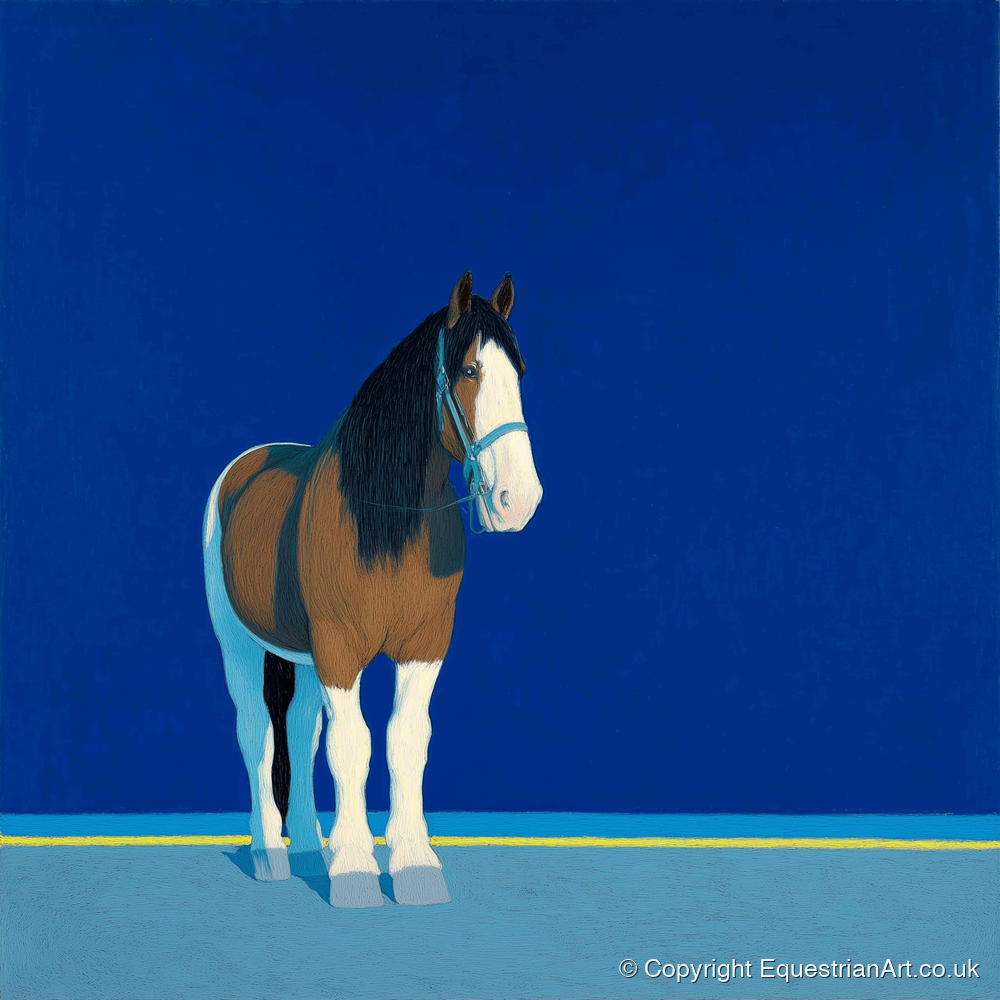 Cobalt Horizon - horse breed art print and canvas by Malcolm Hastings A.I