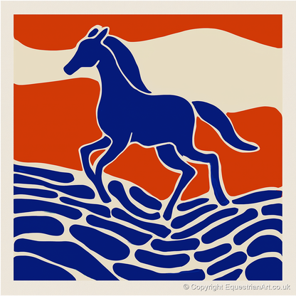 Cobalt Spirit Across the Plains - wild horses art print and canvas by Matilda Graves A.I