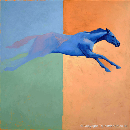 Cobalt Stretch - racing horse art print and canvas by Lydia Thornton A.I