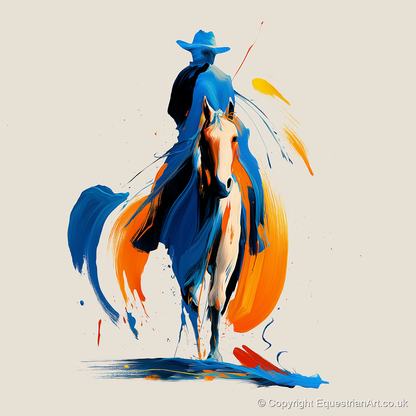 Cobalt Western Spirit - western horse art print and canvas by Winston Archer A.I