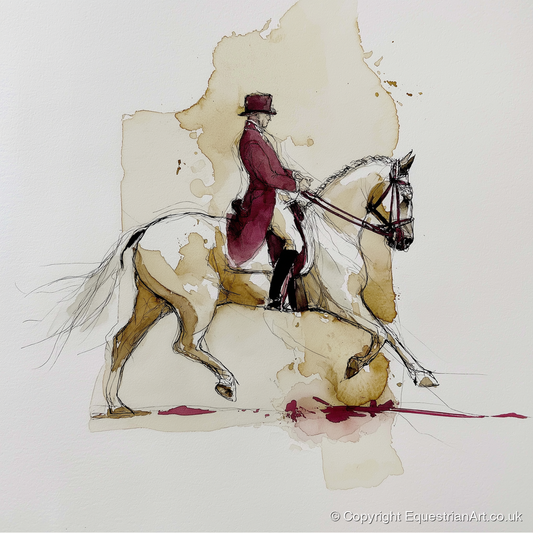 Collected Elegance - dressage horse art print and canvas by Edward Harrington A.I