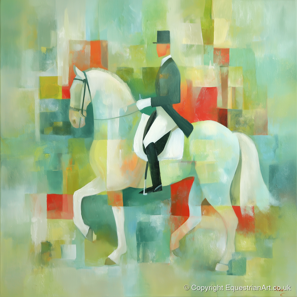 Collected In Colour - dressage horse art print and canvas by Leon Lambert A.I