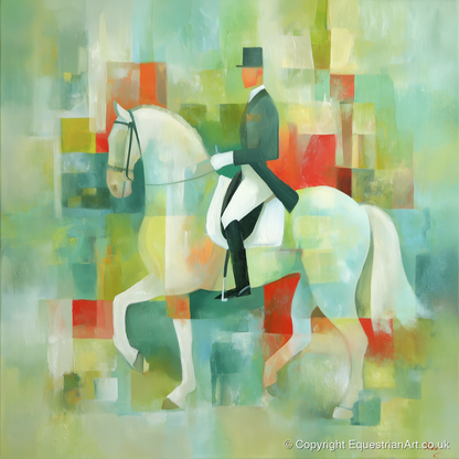 Collected In Colour - dressage horse art print and canvas by Leon Lambert A.I