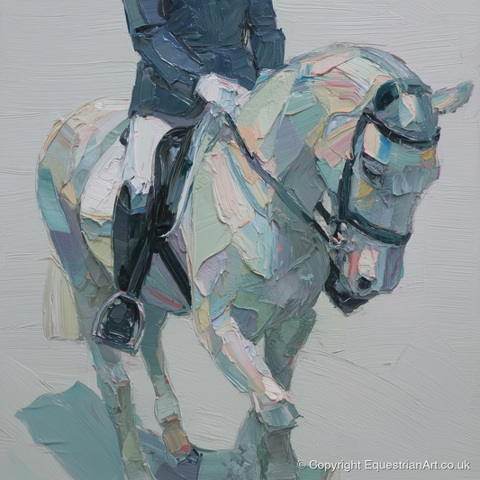 Collected In Pastel - dressage horse art print and canvas by Stella Waverly A.I