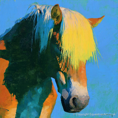 Colourful Chestnut Horse Profile - horse breed art print and canvas by Daphne Morley A.I