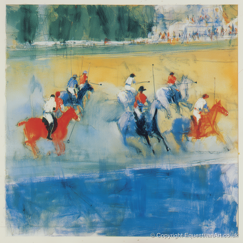 Colours of the Chukka - polo horse art print and canvas by Emile Goddard A.I