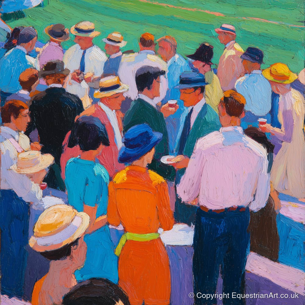 Colours of the Enclosure - racing horse art print and canvas by Marshall Davies A.I