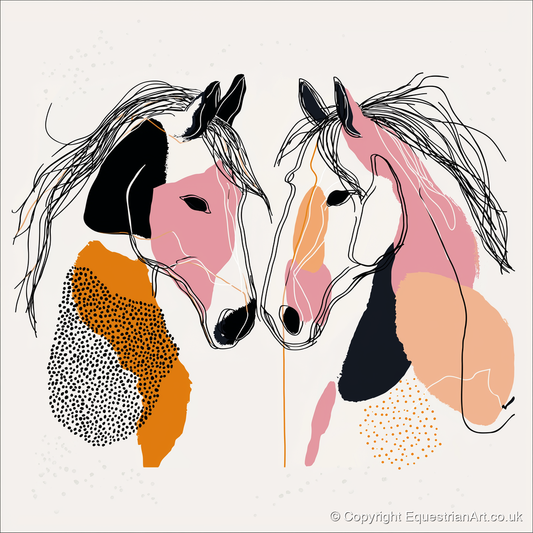 Contemporary Equine Connection - horse portrait art print and canvas by Esther Fairchild A.I
