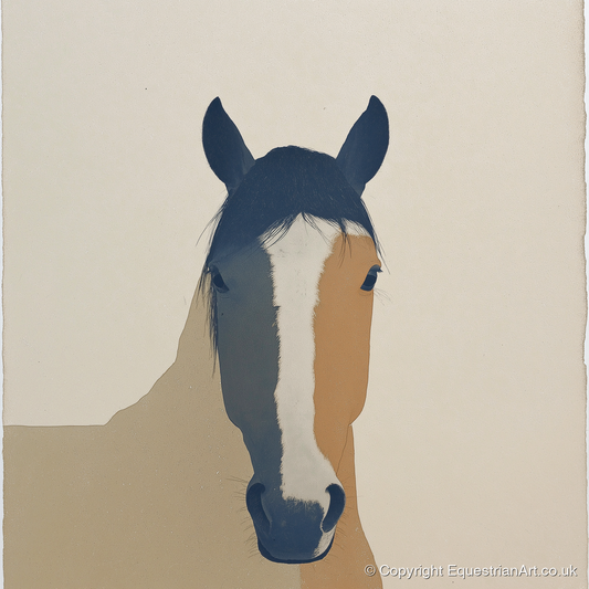 Contemporary Painted Blaze - horse portrait art print and canvas by Phillip Marbury A.I