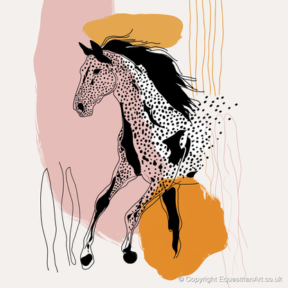 Contemporary Spotted Silhouette - horse portrait art print and canvas by Esther Fairchild A.I
