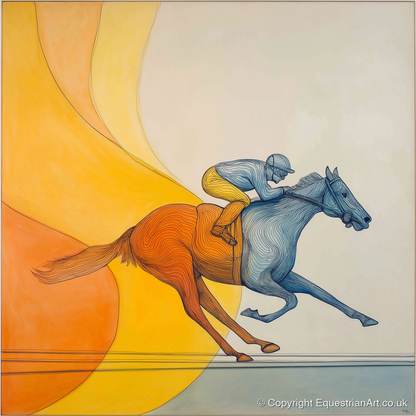 Contours of Speed - racing horse art print and canvas by Cordelia Stanhope A.I