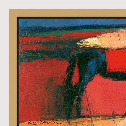 The Painted Shore - panoramic canvas and float frame detail