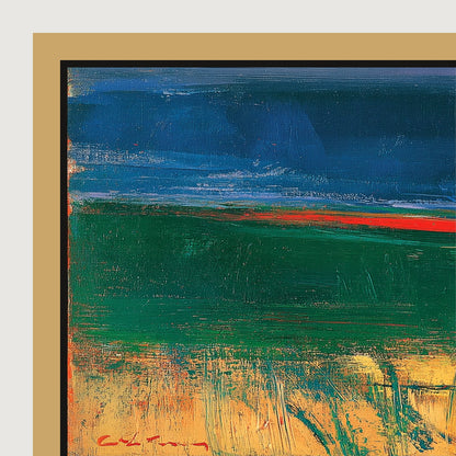 The Crimson Horizon - panoramic canvas and float frame detail